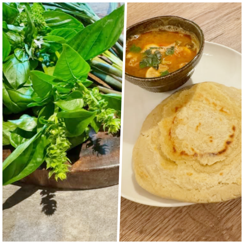 採れたレモングラスでトムヤムクンとトルティーヤを作ったのだそう