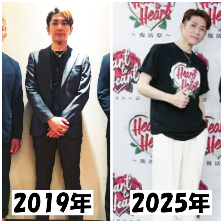 2019年と2025年5月26日の最後の投稿Instagram画像の比較
