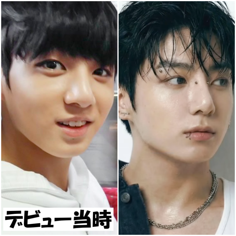 ジョングクさんのデビュー当時との鼻の比較