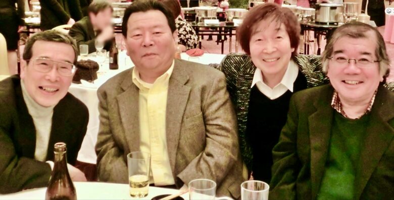 左から田中亮一さん、塩屋浩三さん、古川登志夫、龍田直樹さん
引用元：古川登志夫さんのX