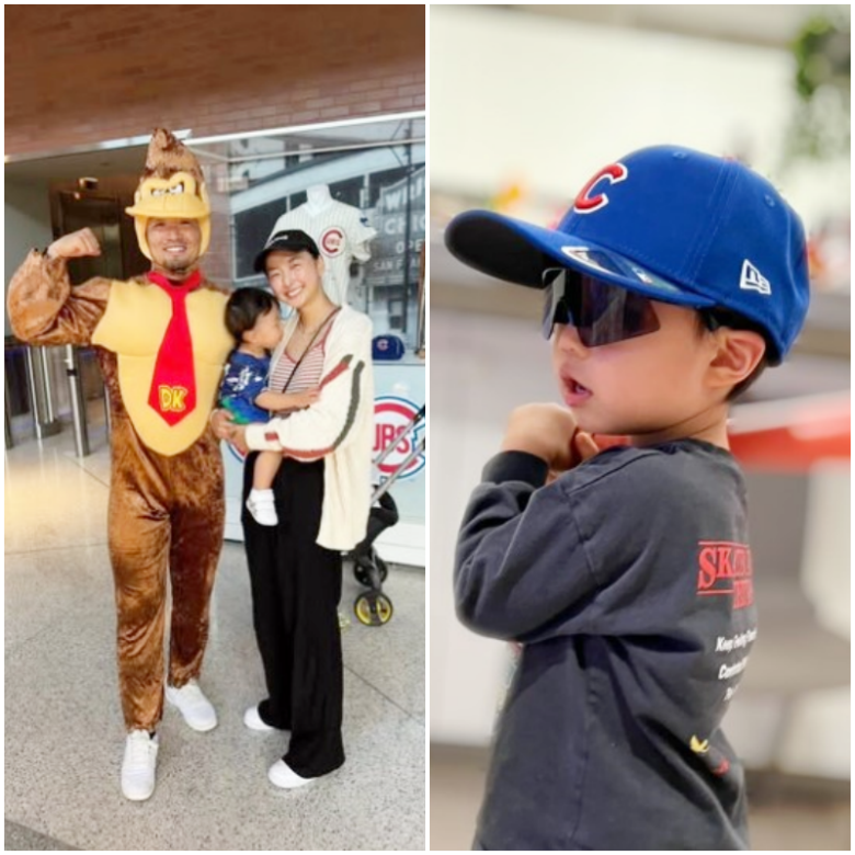 鈴木誠也と畠山愛理の子供・長男の大翔くんの画像